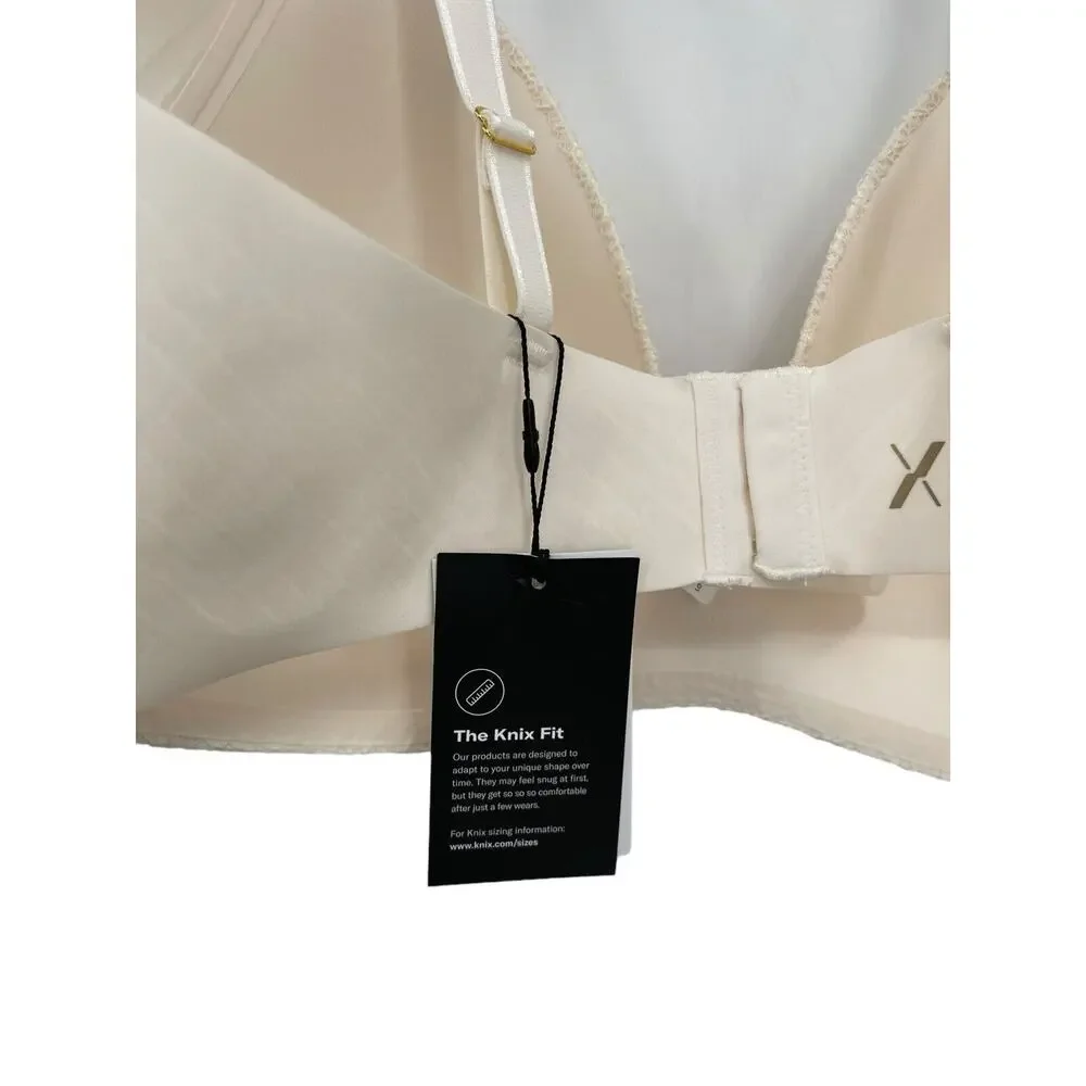 NWT Knix Lace WingWoman Contour Bra Cloud Wireless Plunge Size 8